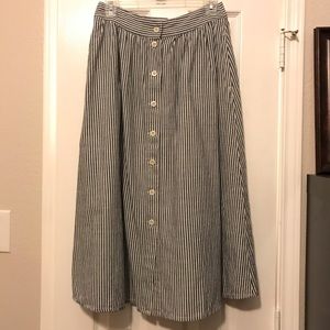 Madewell Palisade Button-Front Midi Skirt